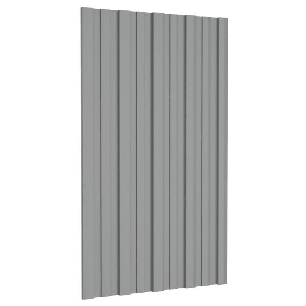 vidaXL Stre&scaron;n&eacute; panely 36 ks pozinkovan&aacute; oceľ siv&eacute; 80x45 cm