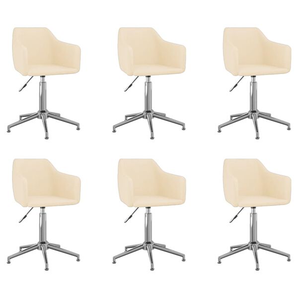 vidaXL Otočn&eacute; jed&aacute;lensk&eacute; stoličky 6 ks kr&eacute;mov&eacute; l&aacute;tkov&eacute;