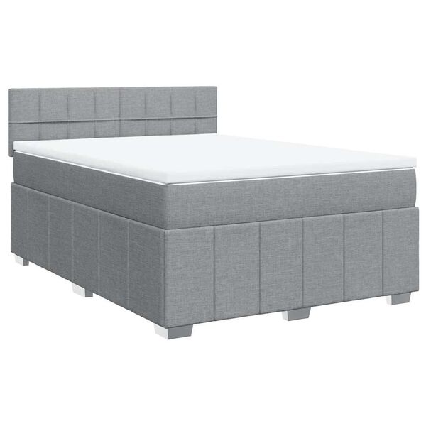 vidaXL Boxspring posteľ s matracom bledosiv&aacute; 140x200 cm l&aacute;tka