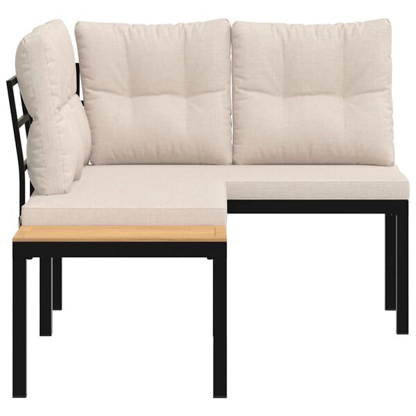 vidaXL Z&aacute;hradn&eacute; lavičky s vank&uacute;&scaron;mi 2 ks čierne pr&aacute;&scaron;kovan&aacute; oceľ