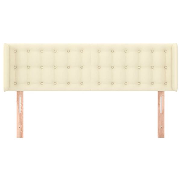 vidaXL Čelo postele so z&aacute;hybmi kr&eacute;mov&yacute; 147x16x78/88 cm umel&aacute; koža