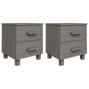 vidaXL Nočn&eacute; stol&iacute;ky HAMAR 2 ks, svetlosiv&eacute; 40x35x44,5 cm, borovica