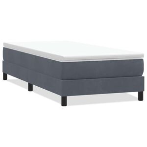 vidaXL Box Spring Posteľ bez matraca Tmavosiv&aacute; 100x220 cm Zamat