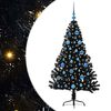 vidaXL Umel&yacute; predsvieten&yacute; vianočn&yacute; stromček Čierna 150 cm PVC