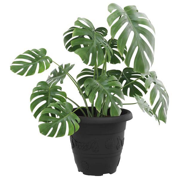 vidaXL Kulat&yacute; kvetin&aacute;č 6 pcs Čierna &Oslash; 26 x 21.5 cm Plast