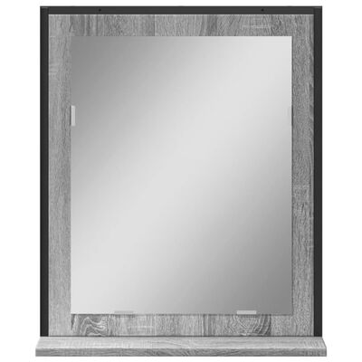 vidaXL Kúpeľňové zrkadlo a polica sivá sonoma 50x12x60cm kompoz. drevo