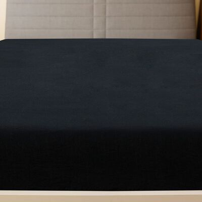 vidaXL Plachta Jersey čierna 140x200 cm bavlna