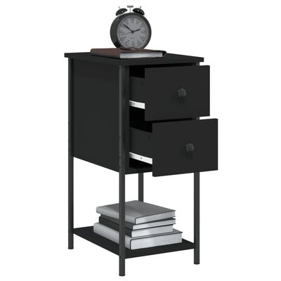 vidaXL Nočný stolík čierny 32x42x70 cm kompozitné drevo