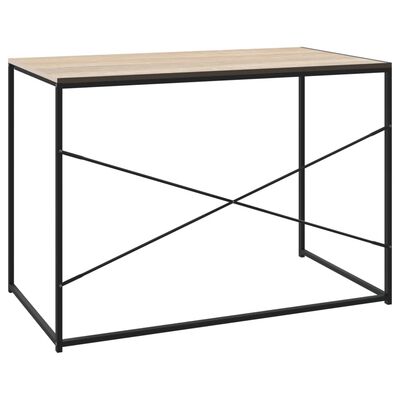 vidaXL Počítačový stôl čierny a dubový 110x60x70 cm drevotrieska