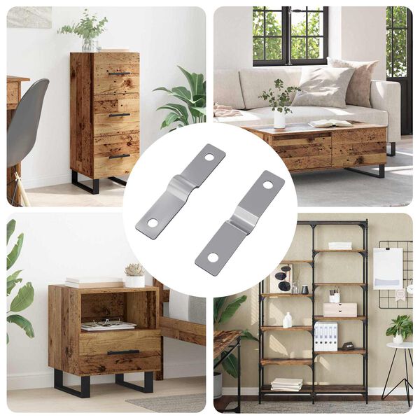 vidaXL &Uacute;derov&aacute; doska 2 pcs Strieborn&aacute; 50 x 10 x 1,2 mm Železo