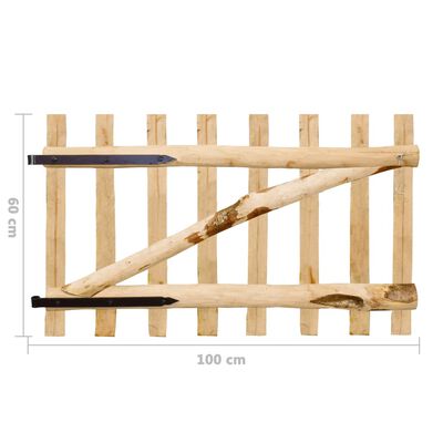 vidaXL Jednokrídlová brána, lieskové drevo, 100x60 cm