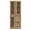 vidaXL Highboard Remeseln&yacute; dub 69,5 x 34 x 180 cm Kompozitn&eacute; drevo