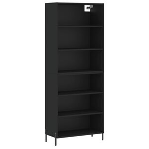 vidaXL Vysok&aacute; skrinka čierna 69,5x32,5x180 cm kompozitn&eacute; drevo