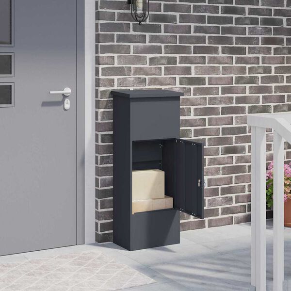 vidaXL Schr&aacute;nka na bal&iacute;ky s dverami Antracit 44,5 x 29 x 110,5 cm Oceľ
