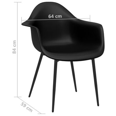 vidaXL Jedálenské stoličky 2 ks čierne PP