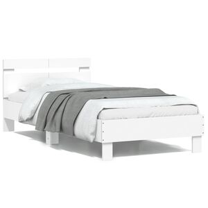 vidaXL R&aacute;m postele s čelom biely 100x200 cm kompozitn&eacute; drevo