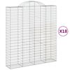 vidaXL Obl&uacute;kov&eacute; gabionov&eacute; ko&scaron;e 18 ks 200x50x220/240 cm pozinkovan&eacute; železo