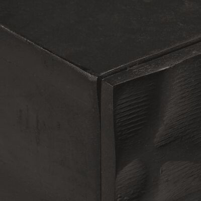vidaXL Konzolový stolík, čierny 90x30x76 cm, mangový masív a železo