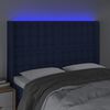 vidaXL Čelo postele s LED modr&eacute; 147x16x118/128 cm l&aacute;tka