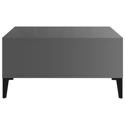 vidaXL Konferenčný stolík lesklý sivý 60x60x30 cm drevotrieska