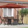 vidaXL Roma Parasol Červená 286 x 285 x 265 cm Polyester a hliník