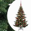 vidaXL Umel&yacute; vianočn&yacute; stromček s vianočn&yacute;mi guľami 120 cm 150 LED