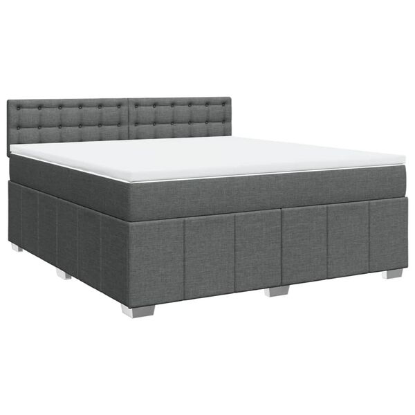 vidaXL Boxspring posteľ s matracom tmavosivá 180x200 cm látka