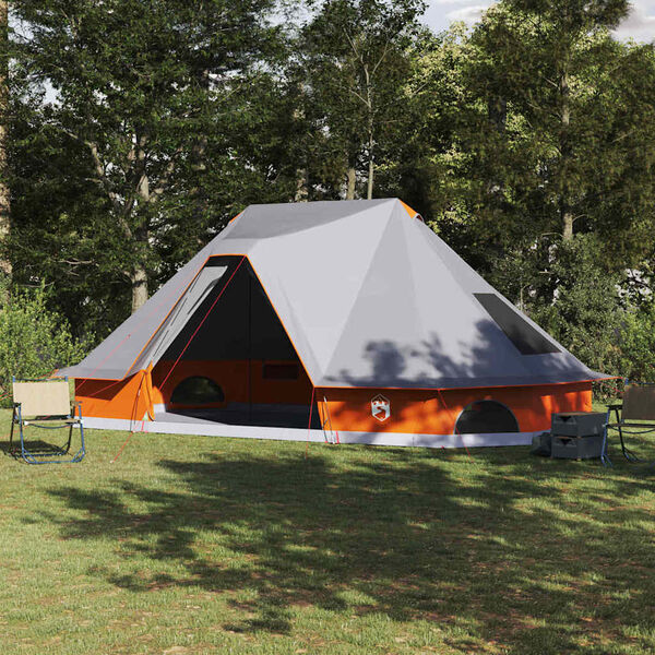 vidaXL Rodinn&yacute; tipi stan Tipi &Scaron;ed&aacute; a oranžov&aacute; 680 x 430 x 270 cm
