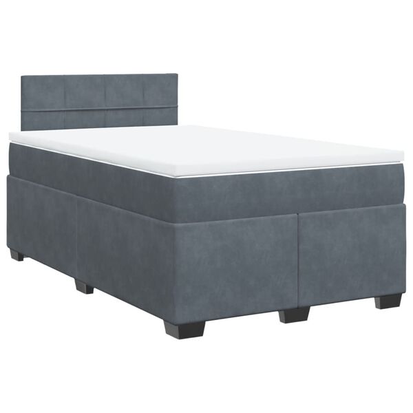 vidaXL Boxspring posteľ s matracom, tmavosiv&aacute; 120x190 cm, zamat