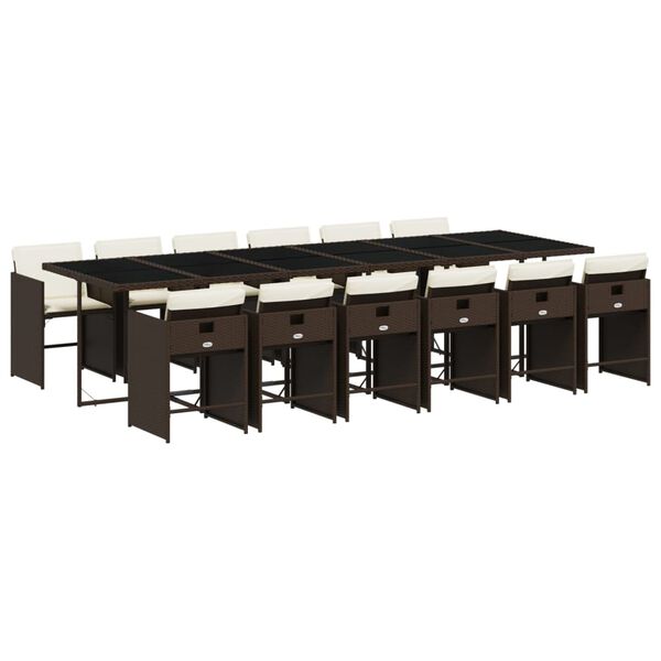 vidaXL 13-dielna z&aacute;hradn&aacute; jed&aacute;lensk&aacute; s&uacute;prava vank&uacute;&scaron;e hned&aacute; polyratan