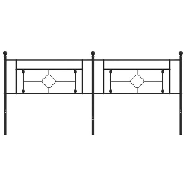 vidaXL Kovové čelo postele čierne 193 cm