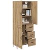 vidaXL Highboard 2 pcs Remeseln&yacute; dub Kon&scaron;trukčn&eacute; drevo a sklo