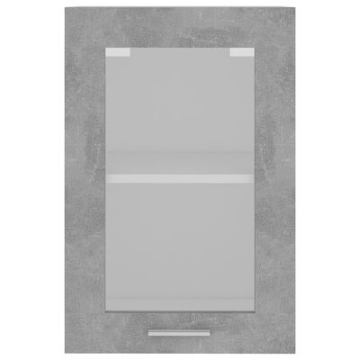 vidaXL Presklená závesná skrinka,betónovo sivá 40x31x60cm,drevotrieska
