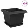 vidaXL Kvetin&aacute;če 24 ks Čierna Plast