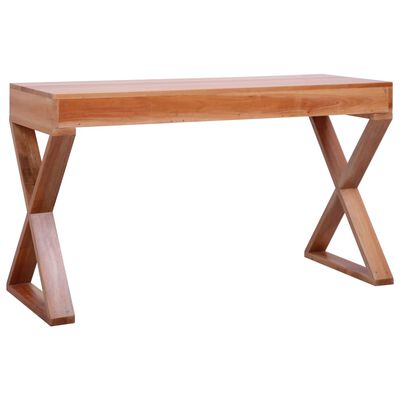 vidaXL Počítačový stôl prírodná farba 132x47x77 cm masívne mahagónové drevo