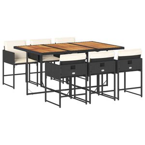 vidaXL 7-dielna z&aacute;hradn&aacute; jed&aacute;lensk&aacute; s&uacute;prava a vank&uacute;&scaron;e čierna polyratan