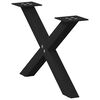 vidaXL Nohy konferenčn&eacute;ho stol&iacute;ka v tvare X, 2 ks, čierne, 50 x (30-31) cm, oceľov&eacute;