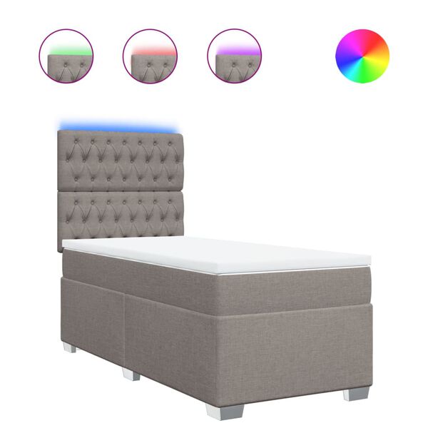 vidaXL Boxspring posteľ s matracom sivohned&yacute; 100x200 cm l&aacute;tka