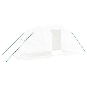 vidaXL F&oacute;liovn&iacute;k s oceľov&yacute;m r&aacute;mom biely 10 m&sup2; 5x2x2,3 m