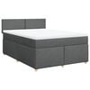 vidaXL Boxspring posteľ s matracom tmavosiv&aacute; 140x190 cm l&aacute;tka