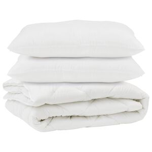 vidaXL Papl&oacute;n s vank&uacute;&scaron;om 3 pcs Biela Mikrovl&aacute;kno
