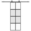 vidaXL Posuvn&eacute; dvere s kovan&iacute;m čierne 76x205 cm tvrden&eacute; sklo