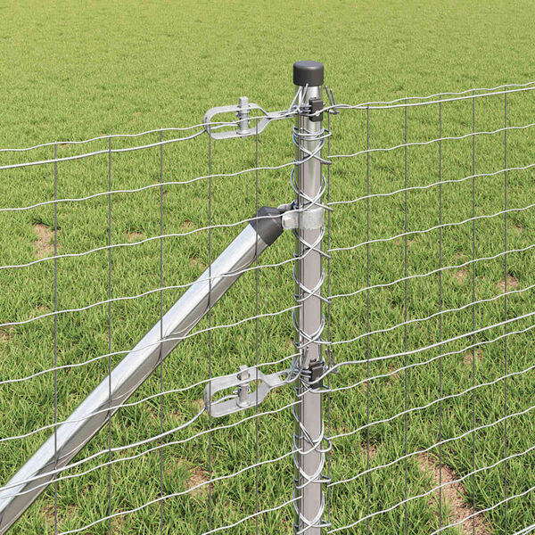 vidaXL Stĺp na plot. 7 pcs Strieborn&aacute; Oceľ