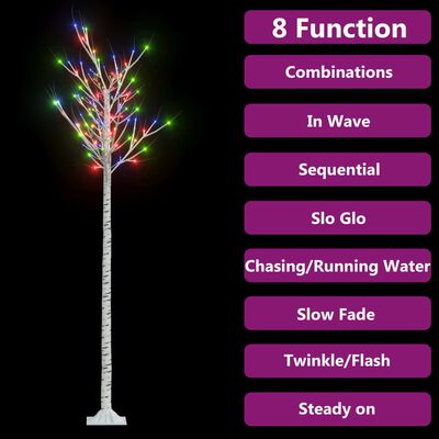 vidaXL Vianočný stromček/vŕba 200 LED 2,2 m, farebná, dovnútra/von