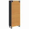 vidaXL Highboard 2 pcs Čierny dub Drevovl&aacute;knit&aacute; doska a sklo