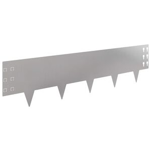 vidaXL Obrubn&iacute;k tr&aacute;vnika 10 ks 100 x 25 cm Oceľ Strieborn&aacute;