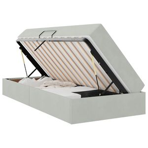 vidaXL Postel s &uacute;ložn&yacute;m prostorem a matrac&iacute; Svetlosiv&aacute; 90 x 190 cm