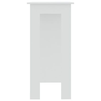 vidaXL Barový stôl s poličkou biely 102x50x103,5 cm drevotrieska