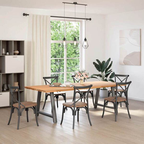 vidaXL Nohy k jed&aacute;lensk&eacute;mu stolu v tvare A, 2 ks, antracitov&eacute;, 100 x (72-73) cm, oceľ