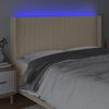 vidaXL Čelo postele s LED krémové 163x16x118/128 cm látka